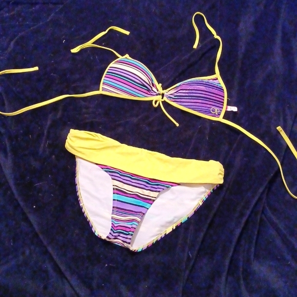 OP 2PC Striped Bikini - Picture 1 of 5